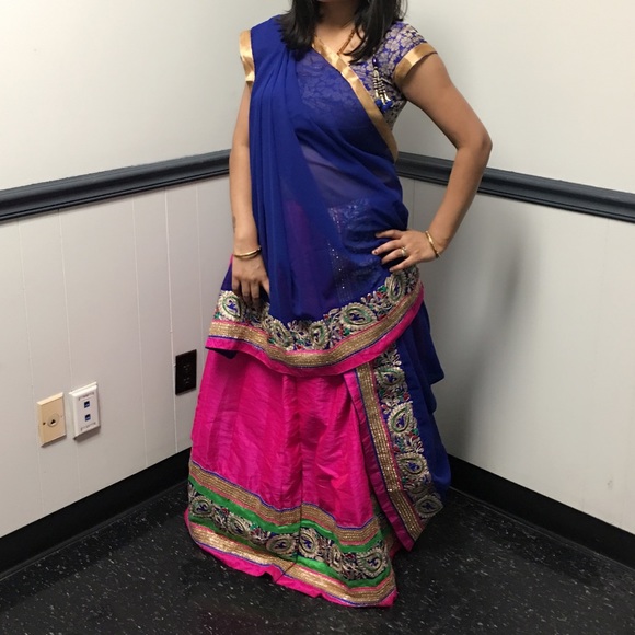 Blue and pink chaniyacholi no damage new - Picture 2 of 2